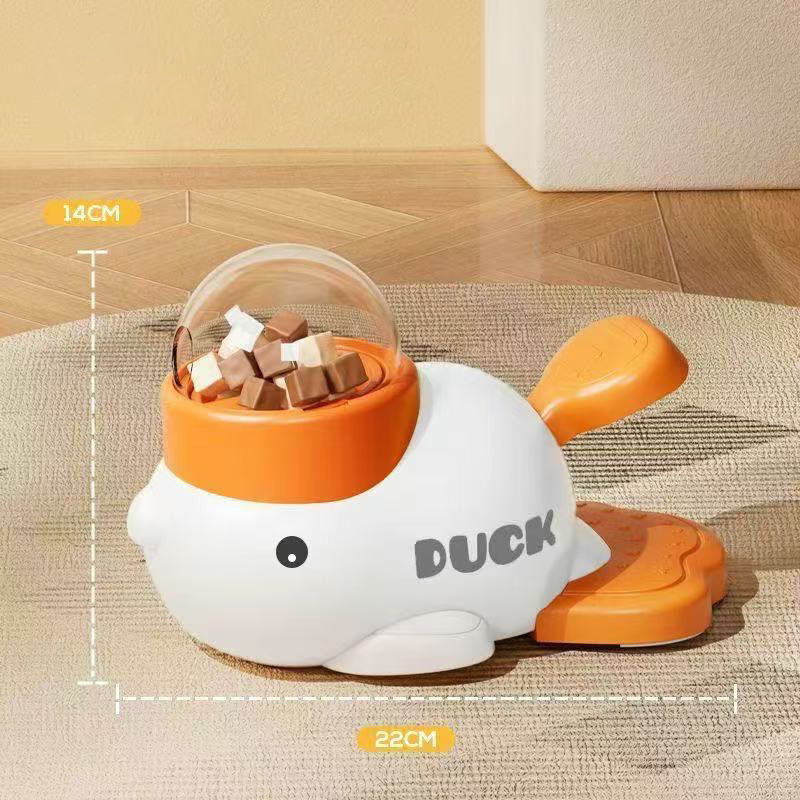 Dog Interactive Treat Dispenser Toy Cat Puzzle Slow Feeder Duck-Shaped Pet Toys for Cat and Dogs Enrichment Training
