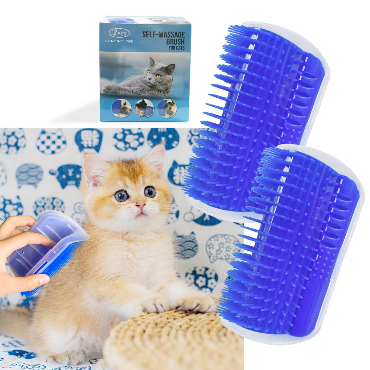 2-Pack Softer Self Groomer Wall Corner Massage Comb