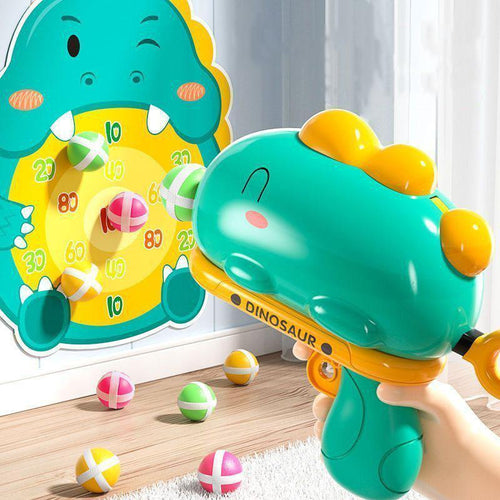 Dinosaur Design Ball Blaster Toy, 1 Box Dinosaur Design Ball Blaster Toy with 12pcs Sticky Ball, Indoor Outdoor Sports Toy for Kids