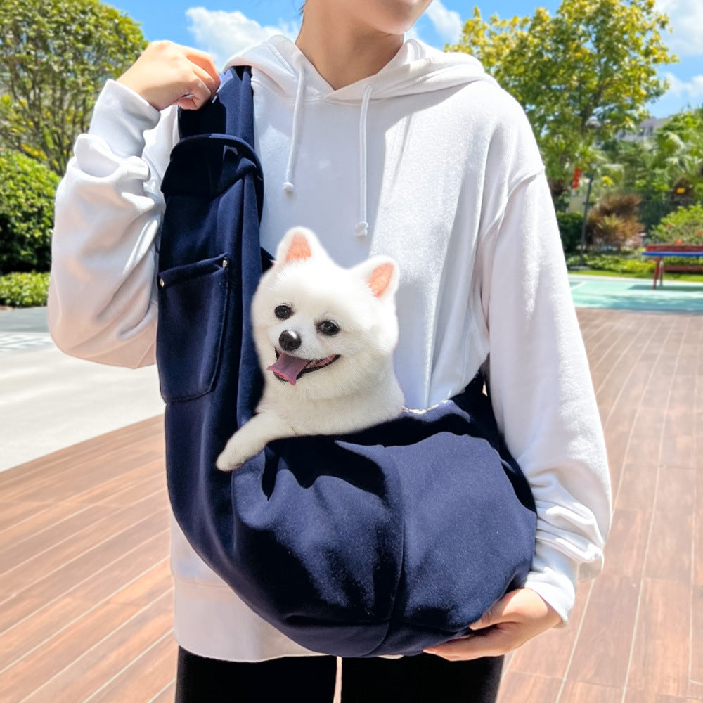 Dog and Cat Sling Carrier - Hands Free Reversible Pet Papoose Bag - Soft Pouch and Tote Design - Suitable for Puppy, Small Dogs Cats Outdoor