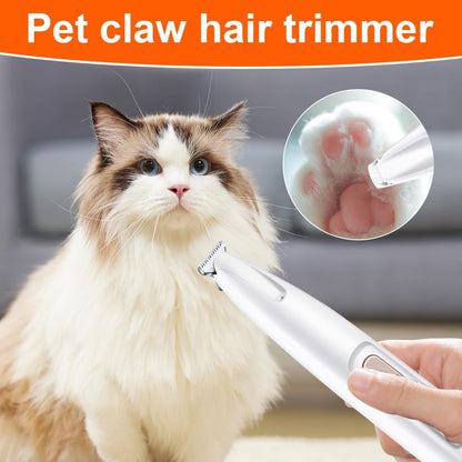 Dog Paw Trimmer,Furry Basics Pet Hair Trimmer,Saffory Dog Paw Trimmer with LED Light,Low Noise USB Rechargeable,Waterproof Pet Hair Shaver for Dogs and Cats