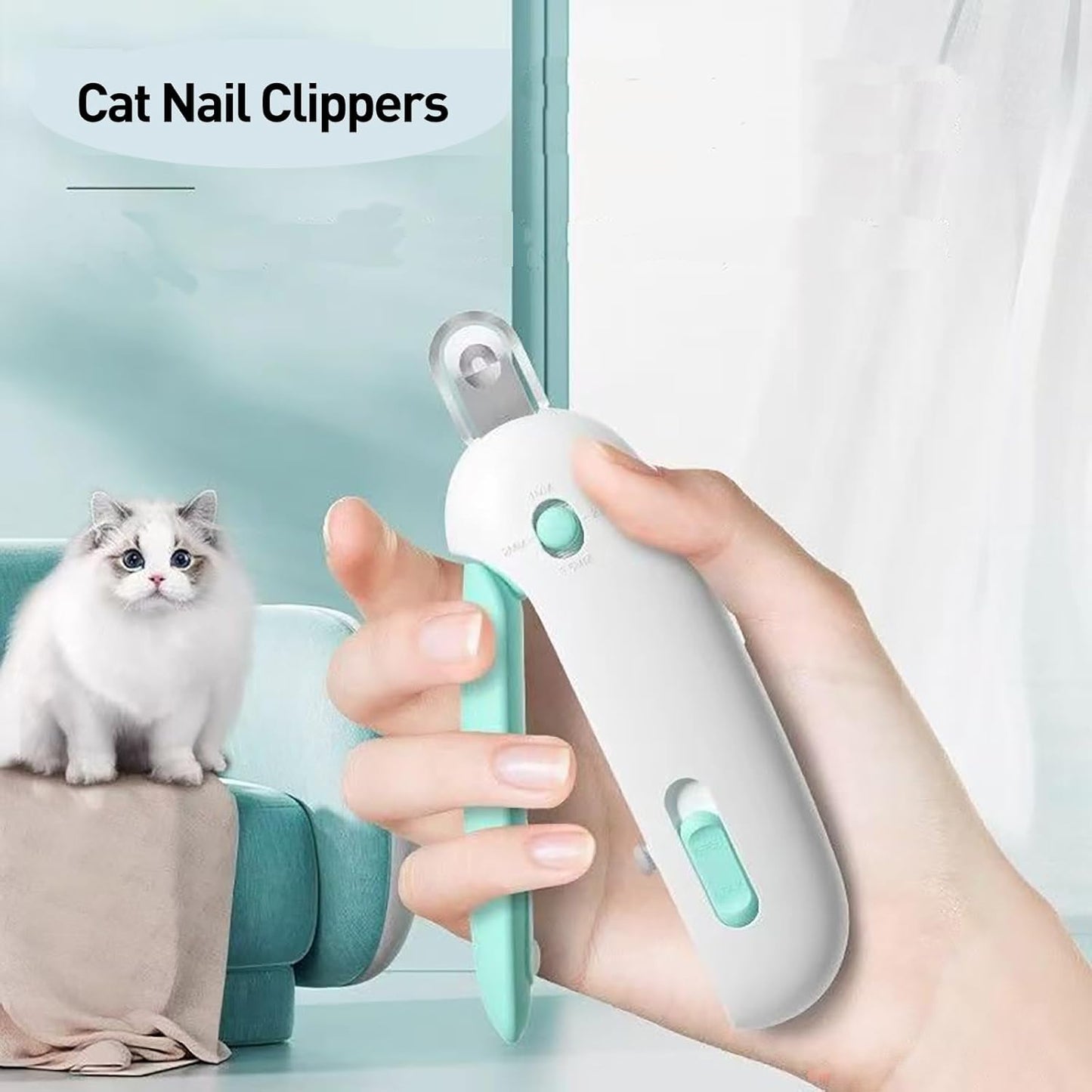 Cat Nail Clipper | Cat Nail Trimmer with Clipping Debris Storage, Adjustable Sizes, Hidden Nail File, Round Hole Blade for Injury-Free Grooming Tool for Pets