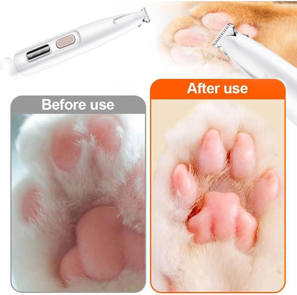 Dog Paw Trimmer,Furry Basics Pet Hair Trimmer,Saffory Dog Paw Trimmer with LED Light,Low Noise USB Rechargeable,Waterproof Pet Hair Shaver for Dogs and Cats