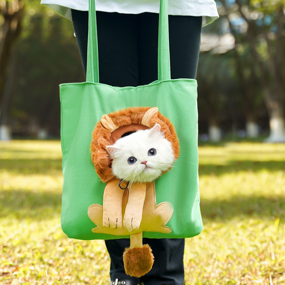 On-the-Go Pet Carrier Bag, Cat Shoulder Backpack with Peek Window for Cats and Small Dogs