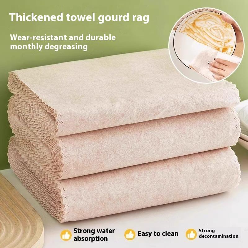 Loofah Plant Fiber Cleaning Cloth – Non-Stick, Thick, Highly Absorbent, Lint-Free Kitchen Dish Cloth for Home Use